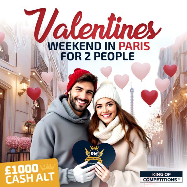 Valentines Weekend In Paris For 2 People £1000 Cash Alt